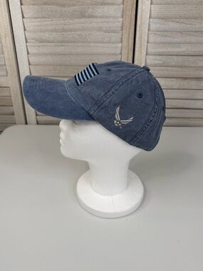 US AIR FORCE Dad Hat Blue Wash Embroidered Flag & Branch Logo Unisex-OS